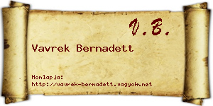 Vavrek Bernadett névjegykártya